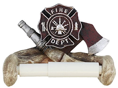 Decorative Fire Department Toilet Paper Holder - Fireman Firefighter Bathroom Decor