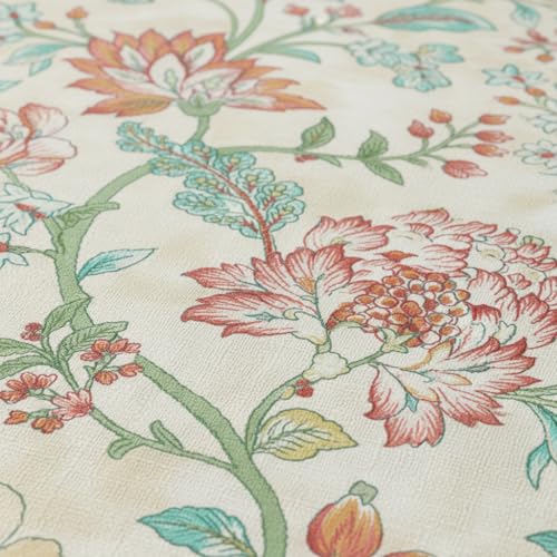 Image of LANE LINEN 100% Cotton Printed King Size Bedsheet - Red Green | OEKO-Tex Certified, 250TC, Fits King & Double Bed, Floral Print, Breathable & Wrinkle-Free, Includes 2 Pillow Covers