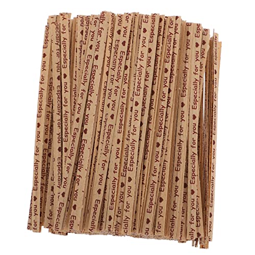 FUNOMOCYA 1000pcs Kraft Paper Twists Ties Bread Bag Ties Bulk Pack for Candy Bread