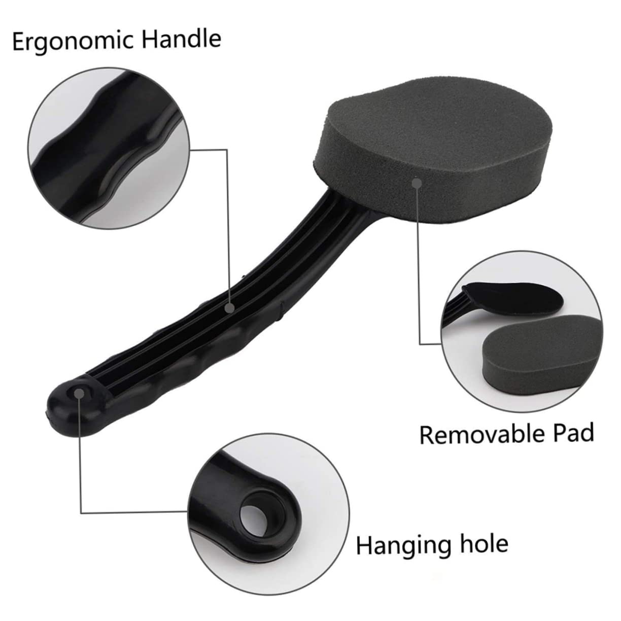 Amosfun 4 Pezzi Spazzola Detailing Auto per Cerchi con Sostituibile Applicatore Lucidante Pneumatici Leggera e Durevole per Pulizia Pneumatici e Cerchioni Auto