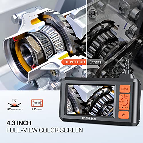 DEPSTECH 5.5mm Lens Industrie Endoskopkamera 4,3" LCD-Bildschirm 1080P Digitales Endoskop IP67 wasserdicht Inspektionskamera, 6 Einstellbare LEDs, 5m halbstarres Kabel, 32GB Karte DS300 – Bild 5