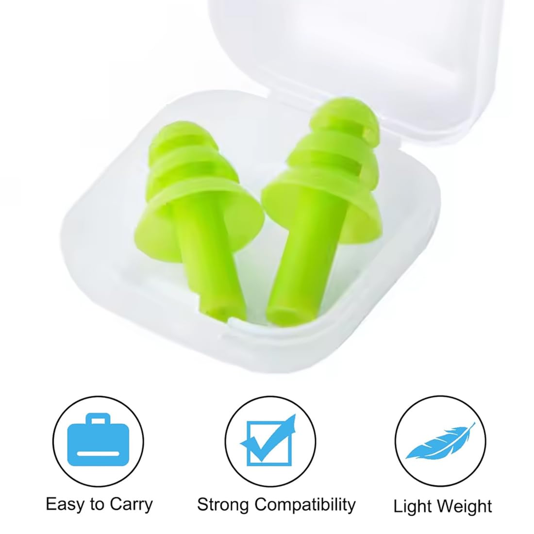 tappi orecchie piscina,7 paia tappi orecchie in morbido silicone,Tappi per le orecchie da nuoto per adulti, riutilizzabili, per doccia, nuoto, surf, snorkeling e altri sport acquatici