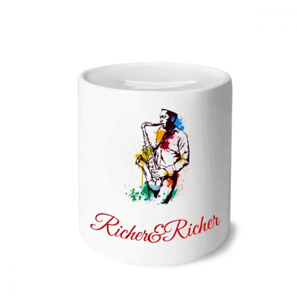 Tirelire Rock Musique Aquarelle déco salon pour économiser au quotidien