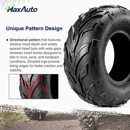Maxauto Full Set Atv Tires 145/70-6 Tires 145 70-6 Front 18X9.5-8 Rear 18X9.5X8 Mini Bike Go-Kart Knobby Tires Sport Atv Utv Tires, 4Pr, Tubeless, Set Of 4 #TOP6