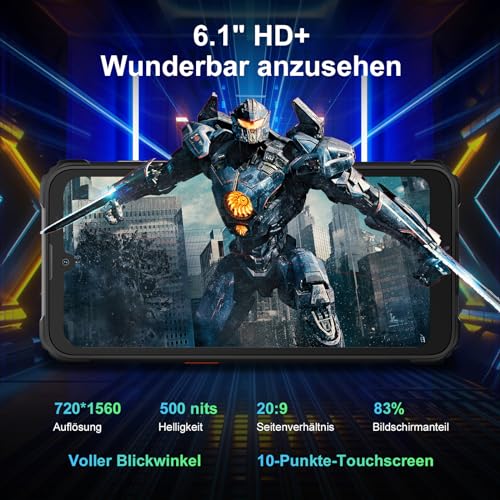 Blackview BV5300 Plus(24GB+128GB) Outdoor Handy Ohne Vertrag 6580mAh Akku, 6.1' HD+, Android Outdoor...