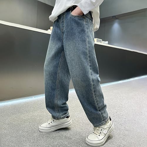 Tween Boys Baggy Jeans Denim Elastic Waist Wide Leg Casual Loose 2025 Fashion Y2K Pants with Pockets for Teen Boys3