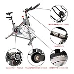 Sunny Health & Fitness Indoor Cycling Exercise Bike w/Pulse Sensors & 4-Way Adjustable Seat, Stationary Home Cardio Training Machine w/Micro-Adjustable Magnetic Resistance for Intensive Cardio Session - Image 4