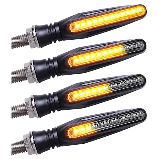 FEZZ Intermitentes Led Moto Universales Intermitentes Moto Homologados Luz Senal de Giro Indicator Faros Ambar, 4 pack