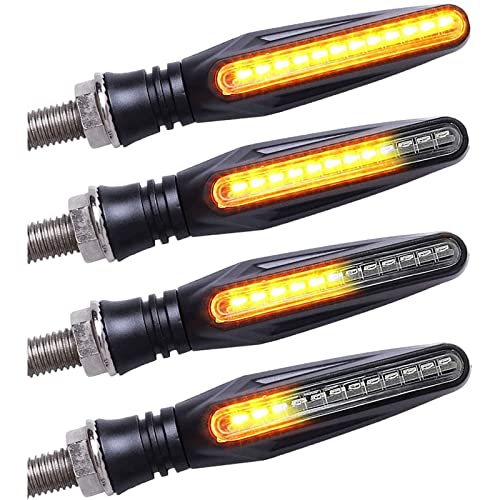 FEZZ 2x Clignotants LED Moto Séquentiel Ambre - Indicateurs Universels 12V 10mm Custom