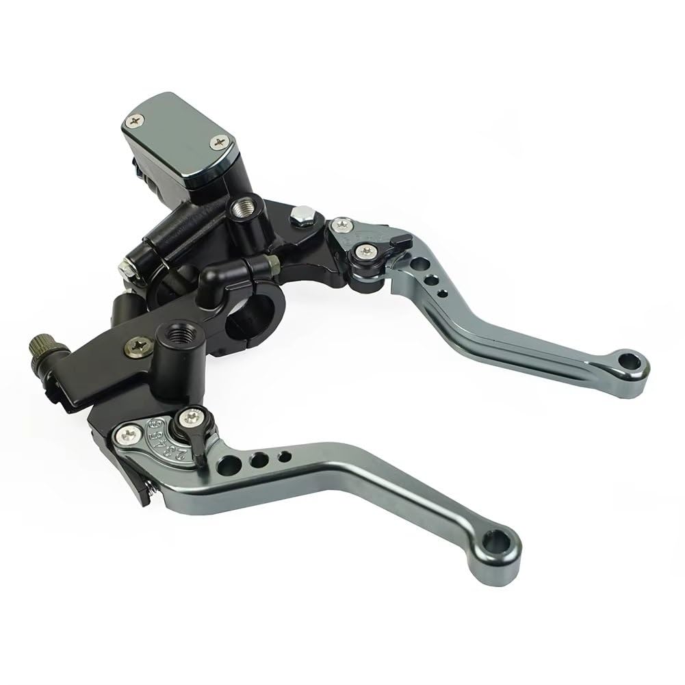 Linqianbhd Grey Shorter Motorcycle Brake Clutch For Suzuki 22Mm Motorcycle Hydraulic Clutch Brake Pump Master Cylinder Lever Handle Motocross Accesorios