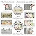 AIJIEKE Diaper Bag, Large Wide-Open Baby Diaper Backpack, Multi-functional Baby Travel Tote Bag, Diaper Bag with Changing Pad, Diaper Bags for Mom & Maternity (Grey)