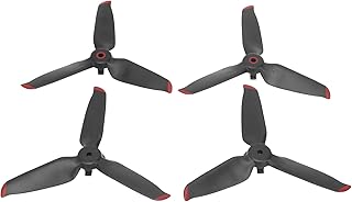 CUTULAMO 2Pair RC Drone Propellers, PC Drone Propellers Not Easy to Loosen Practical with Press‑Type Quick Release Design for FPV Combo Drone(Red Edge)