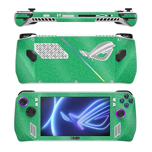 Image of MightySkins Glossy Glitter Skin Compatible with Asus ROG Ally - Solid Green | Protective, Durable High-Gloss Glitter Finish | Easy to Apply