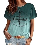 Womens Christian Shirts Faith Religious Gift Tshirt Casual Christians Inspirational Short Sleeve ...