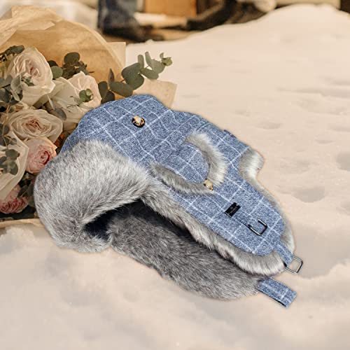 Fur Winter Trapper Hat,Wool Faux Fur Aviator Ski Trapper Trooper Pilot Hat,Snow Eskimo Hat With Ear Flaps For Men & Women #TOP6