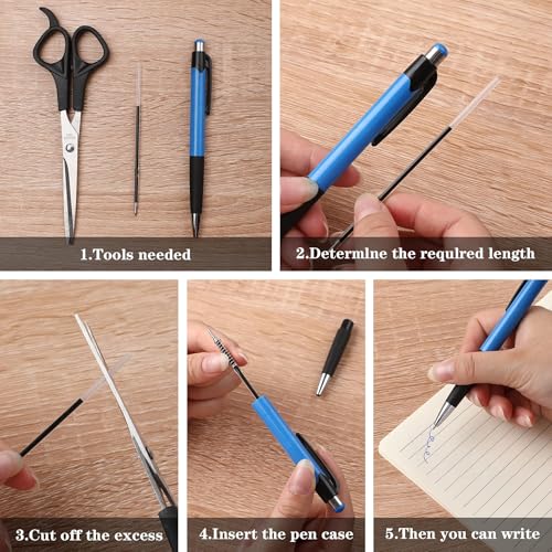 JANYUN 100 Pieces Ink Pen Refills Replaceable, 0.7mm Ballpoint Pen Refills 107 mm in Length Black Ink Refills Smooth Writing Pen Refills for Journal Writing Office School Supplies (Black) - Thumbnail 4