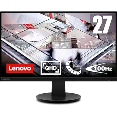 Lenovo N27q 27 inch PC Monitor | QHD, 1440p, 48-100Hz, 4ms, IPS, HDMI, DP | Ideal PC, Laptop, MacBook & Creative Professionals