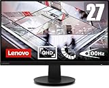 Lenovo N27q 27 inch PC Monitor | QHD, 1440p, 48-100Hz, 4ms, IPS, HDMI, DP | Ideal PC, Laptop, MacBook & Creative Professionals