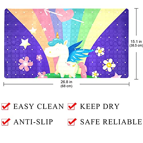 Tapis de bain antidérapant avec ventouses pour douche et baignoire