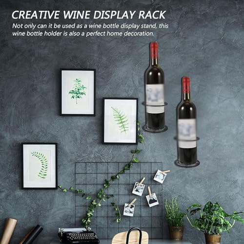 Soporte de vino para pared de metal negro miniatura 5