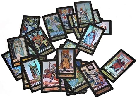 78 Cards Tarot Cards, Deck Vintage Future Telling Game Play Games Accessories Standard Playing Card Decks with Manual, for Beginner Cards Word in Chinese