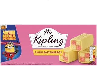Mr Kipling Mini Battenbergs Cakes, 5 Treats – Perfect For Snacking On-the-Go (Pack of 1)