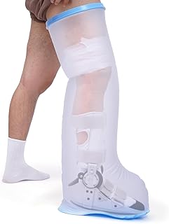 Reusable Waterproof Full Leg Cast Cover Non-Slip Bottom,100% Waterproof Shower Bandage and Plaster Cover for Leg Bandages,Plasters,Walking Boots,Wounds