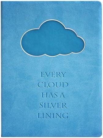 Writing Journal / Notebook, Flexible Soft Leatherette Cover, 256 Premium Blank Ruled Pages, Blue and Silver Embossed, 5x7"