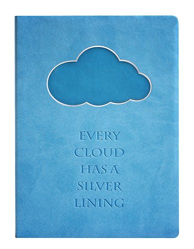 Writing Journal / Notebook, Flexible Soft Leatherette Cover, 256 Premium Blank Ruled Pages, Blue and Silver Embossed, 5x7