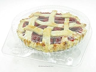 KitchenDance Clear Plastic Clamshell Pie Container with Dome - 6 Inch Plastic Pie Container - Ideal for Food Display and Storage - Pack of 75
