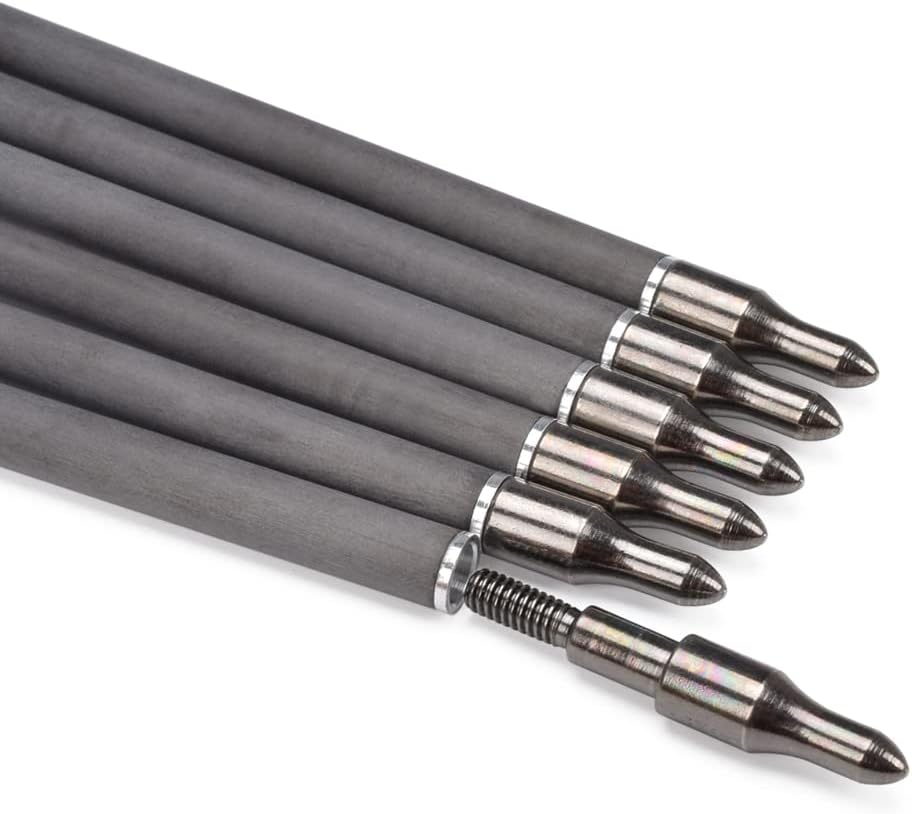 Pure Carbon Arrows 600 700 Spine 30 Inch Turkey Feather Fletching Screw in Field Points Targeting Hunting for Traditional Long Bow Recurve Bow Compound Bow