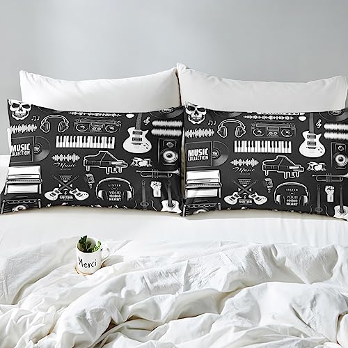 Homewish Electric Guitar Comforter Cover Old Vinyl Record Bed Set - Image 4