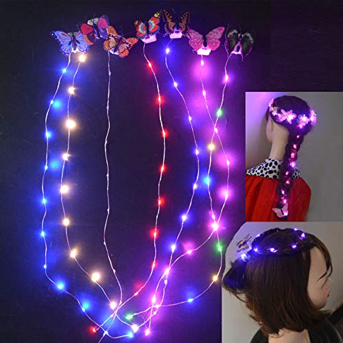 2pcs Girls Glow DIY Hair LED Lights String Blinking Hair Styling Tools Braider Weaving Braids Party Birthday Gift2