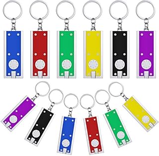 12 Pieces Mini LED Keychains Tiny Light Torch Flashlight Key Ring Dog Collar Light in Assorted Colors Portable Key Chain Flash Light for Camping Outdoor Equipment