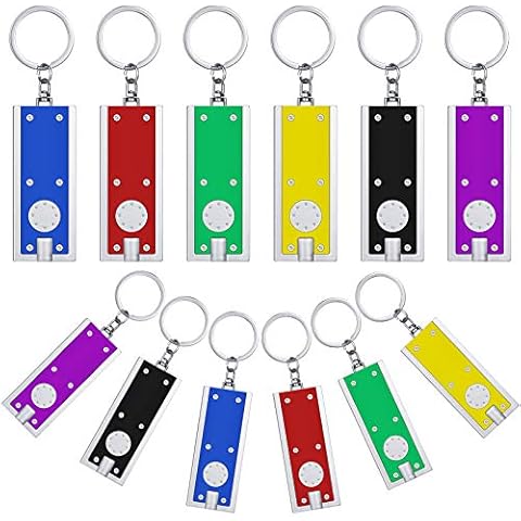 12 Pieces Mini LED Keychains Flashlight Cover