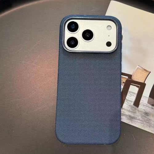 Étui tissé magnétique iPhone 16 antichoc - Fixation MagSafe puissante et coque anti-rayures bleu