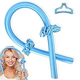Modefarbe Hitzefreies Lockenstab-Stirnband mit Haarspangen und Haargummi Keine Hitze Haarrollen zum Schlafen über Nacht Einstellbares Wellen-Lockenstab-Kit für langes Haar Gelb (blau)