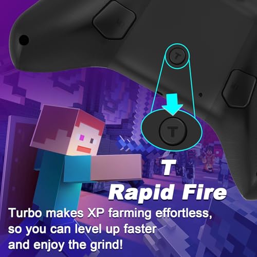 Image of UGAME Wired Controller for Xbox Series X|S, Black Gamepad works with Xbox One /PS4 /Switch /PC with RGB Lighting, Turbo, Back Paddles