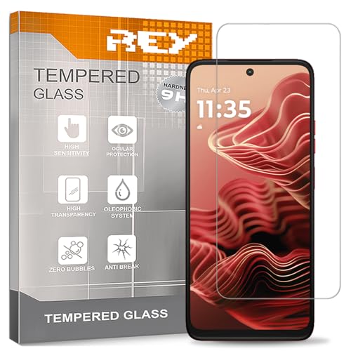 REY Protector de Pantalla para Motorola Moto G15 - G15 Power - G05, Cristal Vidrio Templado Premium