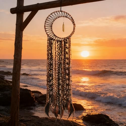 LOMOHOO Dream Catcher Gold Feather Pendant Handmade...