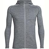 Geruchsabweisend, komfortabel Icebreaker Herren Quantum LS Zip Hood Kapuzenjacke, Grau (Gritstone HTHR), XL