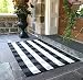NANTA Black and White Rug Buffalo Plaid Check Checkered Rug Cotton Hand-Woven Rugs for Welcome Door Mat Porch/Kitchen/Bathroom/Entry Way 3x5