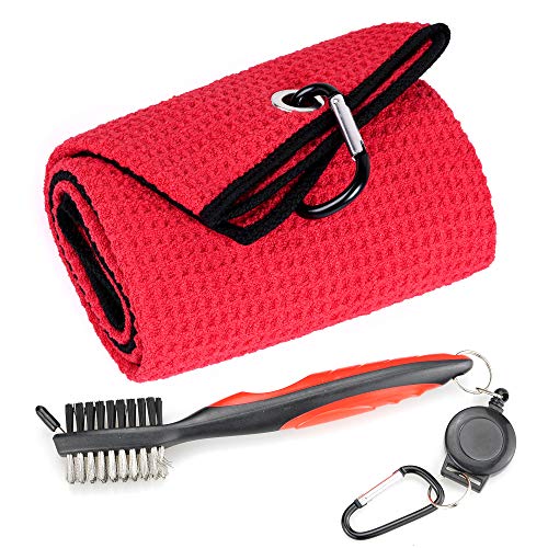 Mile High Life Microfiber Waffle Pattern Trifold Golf Towel