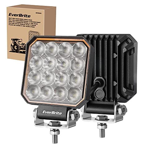 Phares de travail LED 12V/24V EverBrite étanches pour travailler sous la pluie
