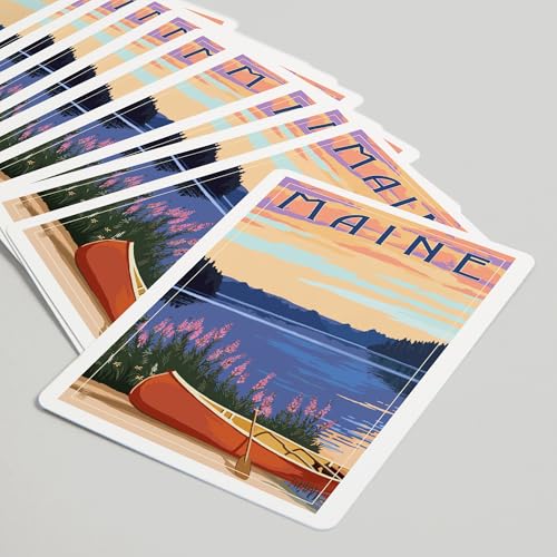 Maine, Canoe and Lake, 52 Naipes Póker para Adultos miniatura 5