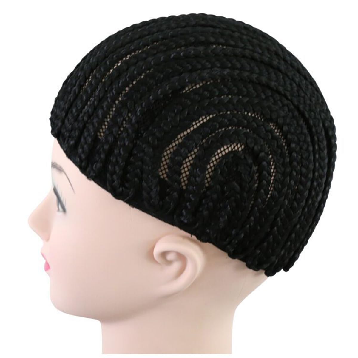 Healeved Elastic Crochet Wig Cap 7.9X5.9 Inch Soft Stretch Dome Net for Braiding Wigs Secure Fit Hair Styling Accessory - Image 4