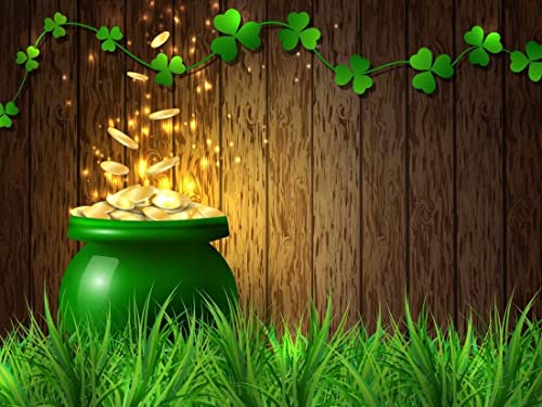 BELECO 7x5ft Fabric St. Patrick's Day Backdrop Pot...