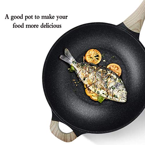 Wok poêle à frire induction gaz 32cm multi-function en pierre ménage