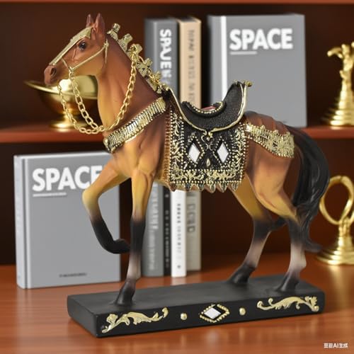 Estatua de Caballo Marrón para Decoración de Hogar miniatura 6