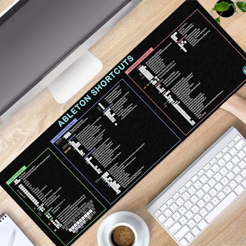 Image of Ableton Shortcuts Mouse Pad - Perfect for Music Producers, Extended XXL Keyboard & Mouse Mat for Studio & DJ Setup, Essential Computer Accessories for Study, Work, and Reference Purposes KMH